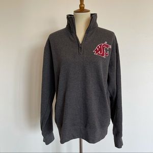 WSU long sleeve zip up sweater